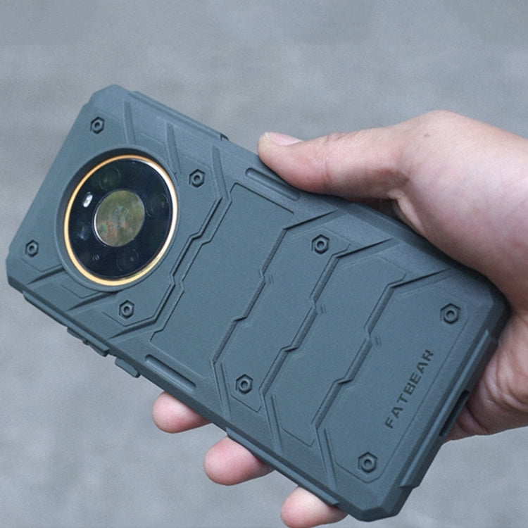 Shockproof phone case with camera lens ring, rugged panels, and side protection