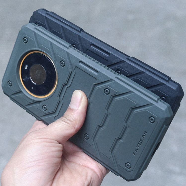 Rugged phone case with front lip protection and camera-ring area on dark armor