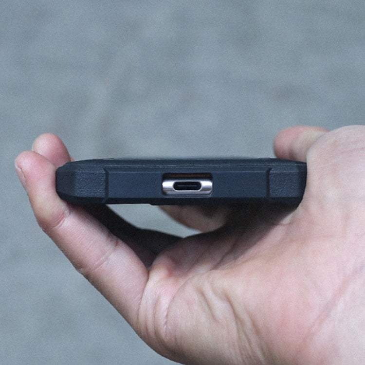 Shockproof phone case side profile with charging port opening