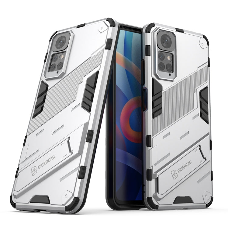 Rugged white phone case with raised corners and camera cutouts