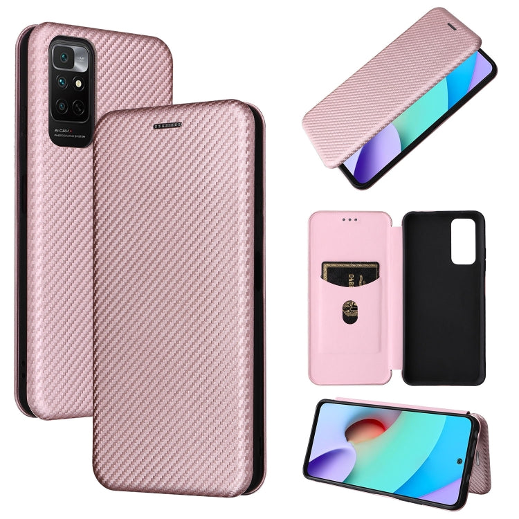 Pink carbon-fiber textured magnetic flip phone case with camera cutout and wallet flap