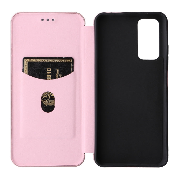 Pink magnetic flip phone case with inner card slot and matching black back