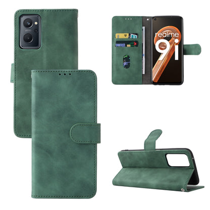 Green leather folio phone case with magnetic buckle and protective front cover