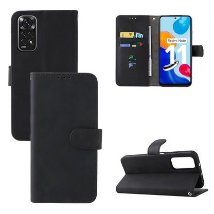 Black leather folio phone case with magnetic buckle, camera cutout, and flip cover