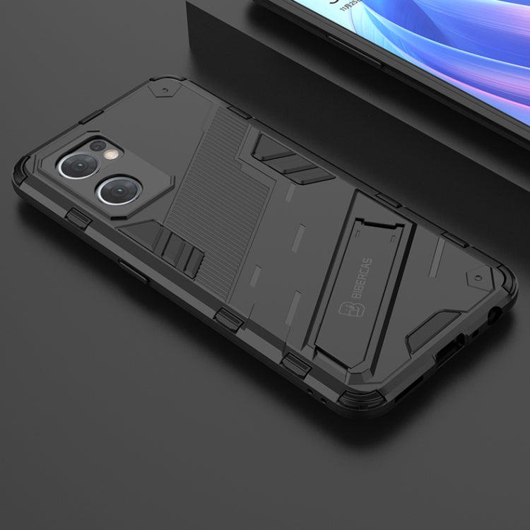 Dark gray rugged phone case with textured armor grip and camera lens openings