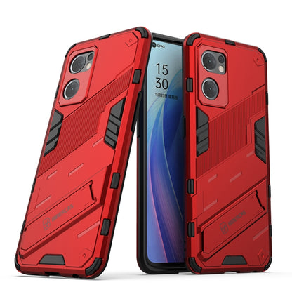 Red rugged phone case with TPU shockproof armor and raised camera protection