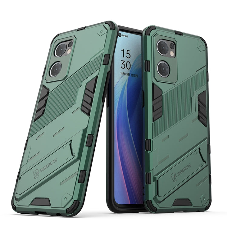 Green rugged phone case with TPU shockproof armor and raised camera protection
