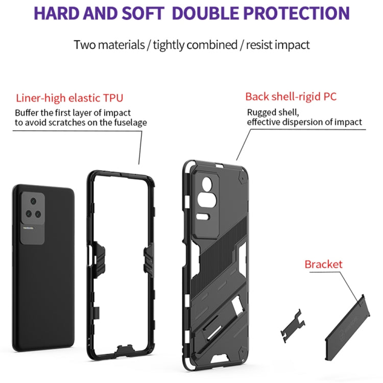 Rugged 2-piece phone case with bracket, TPU inner bumper and PC back shell