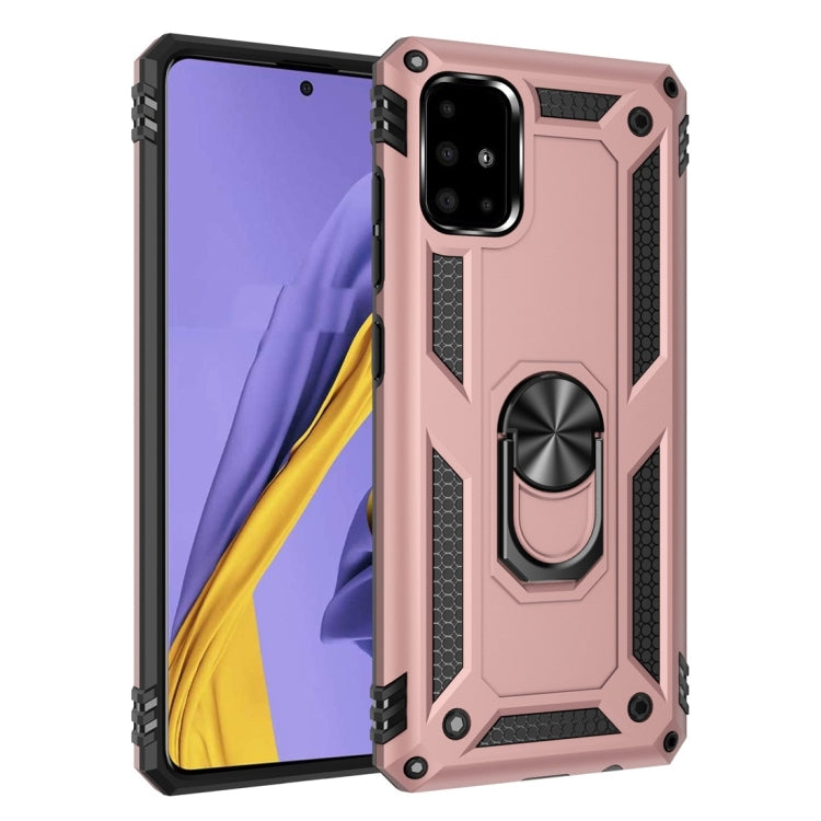 Shockproof TPU+PC phone case with 360° rotating ring holder, rose pink