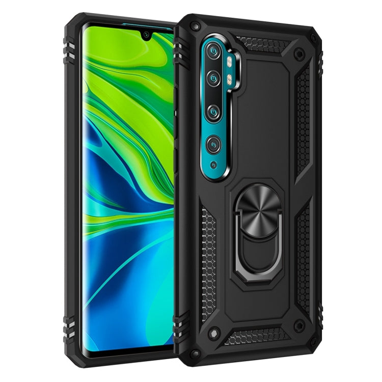 Shockproof TPU+PC phone case with 360° rotating ring holder, dark black/teal