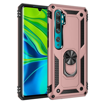Shockproof TPU+PC phone case with 360° rotating ring holder, dusty rose pink