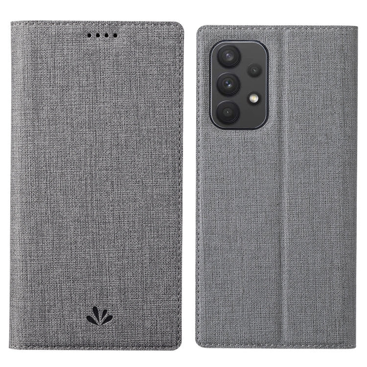 Grey textured folio phone case with front cutouts and back camera opening