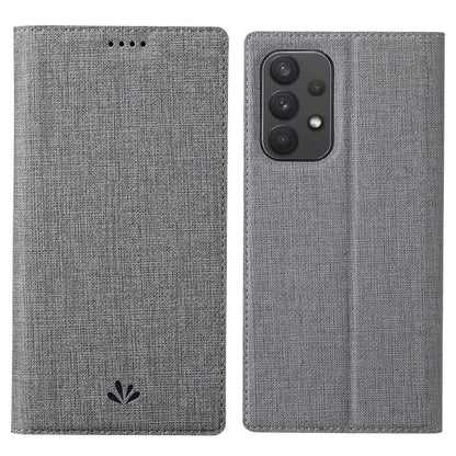 Grey textured folio phone case with front cutouts and back camera opening