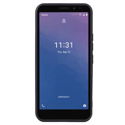 Black TPU phone case for Orbic Maui RC545L, front cutouts for speaker and camera