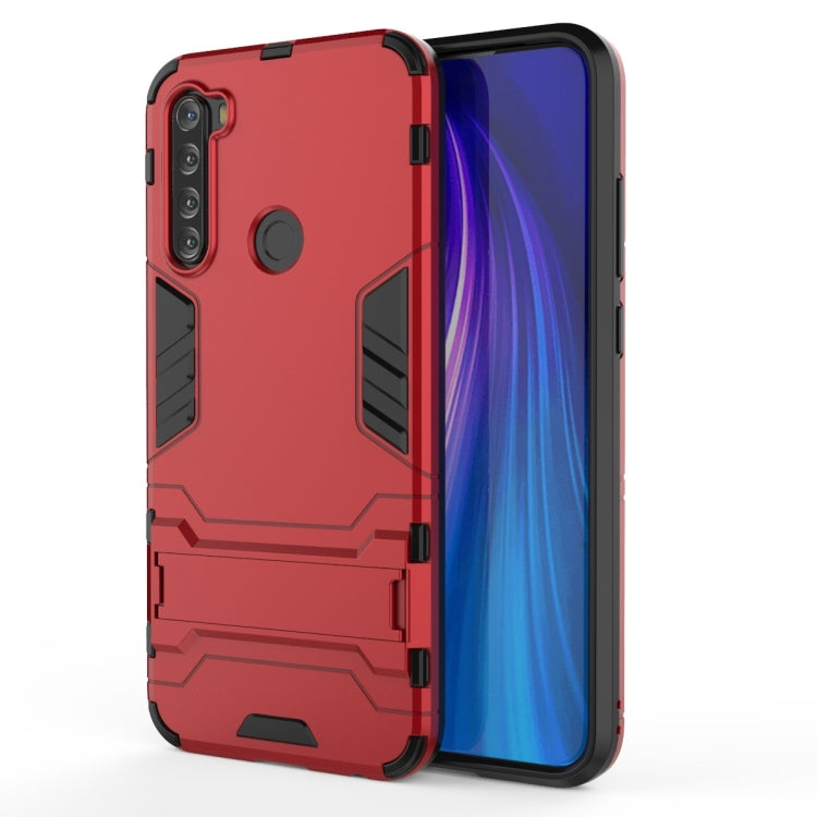 Shockproof phone case with invisible holder, red rugged back with multi-camera cutouts