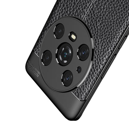 Black textured TPU phone case with camera module cover and grip texture