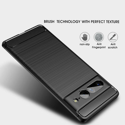 Black brushed texture TPU phone case with raised front and camera protection