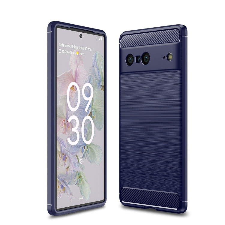 Navy blue brushed texture TPU phone case with front display and back coverage