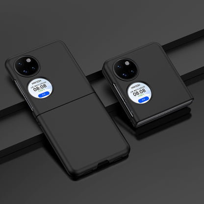 Oil-sprayed PC phone case in dark gray/black, with camera lens and side buttons cutouts.