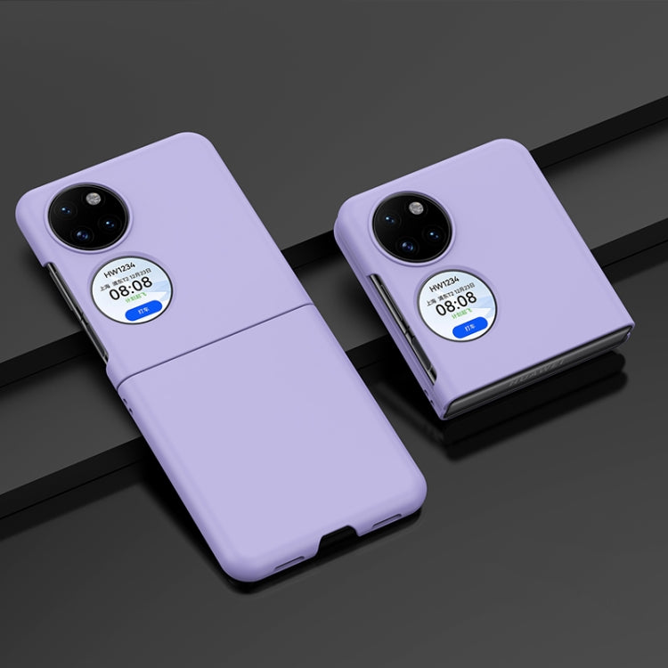 Purple oil-sprayed PC phone case with camera cutout and side button openings