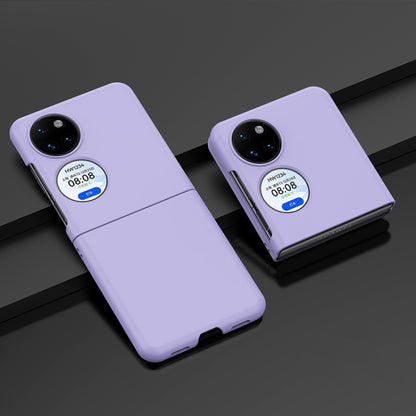 Purple oil-sprayed PC phone case with camera cutout and side button openings