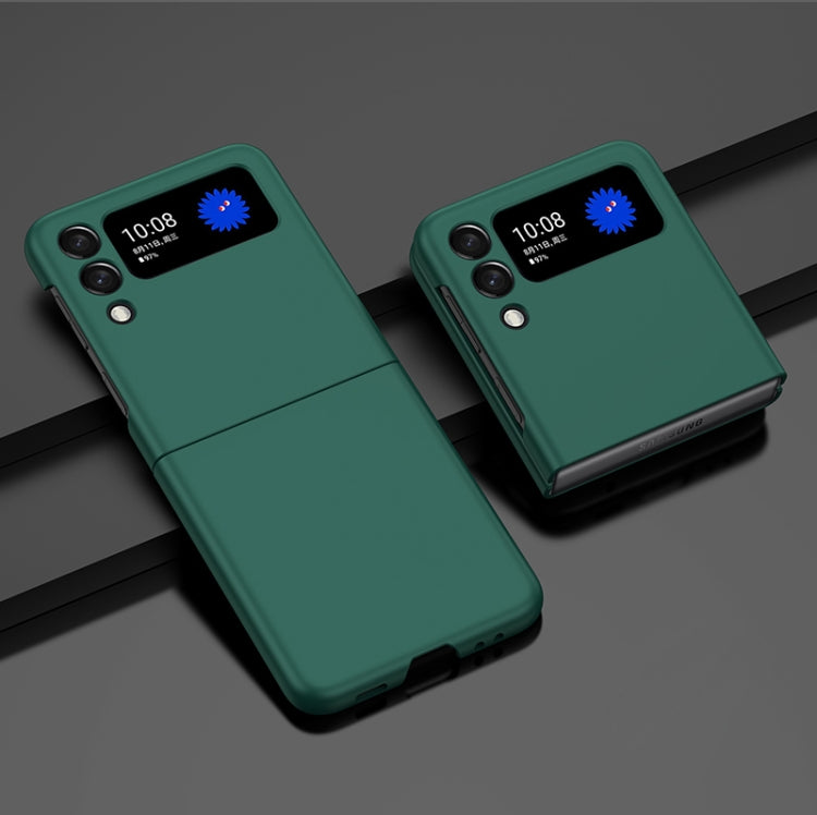Green oil-sprayed PC phone case with camera cutout and side button openings