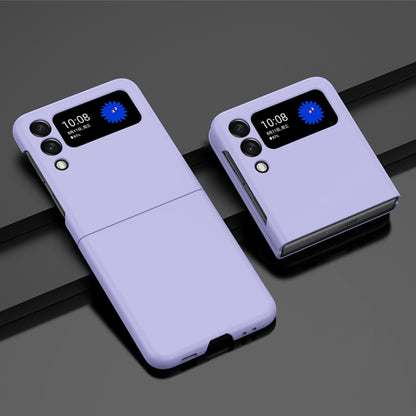 Light purple oil-sprayed PC phone case with camera cutout and side button openings