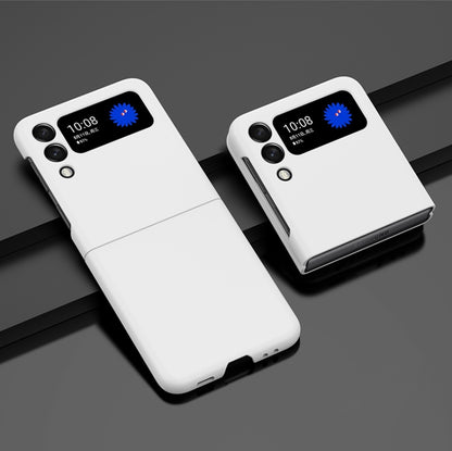 White oil-sprayed PC phone case with camera cutout and port cutouts