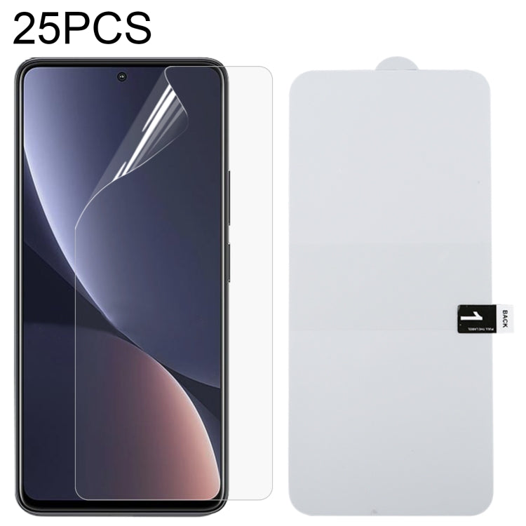 25-pack full-screen hydrogel screen protectors, clear flexible film for Xiaomi Redmi phones