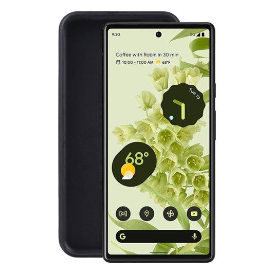 TPU phone case for Pixel 7 5G, black, front and back view
