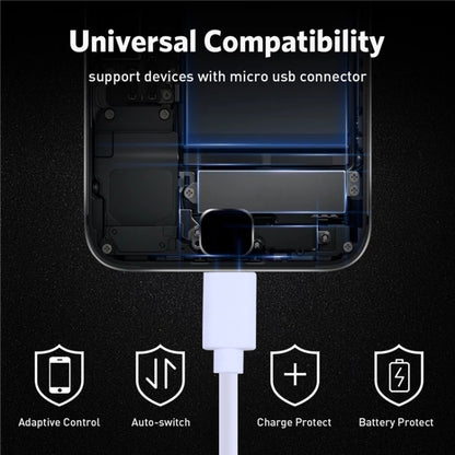 USB to Micro USB charging cable with white connector end