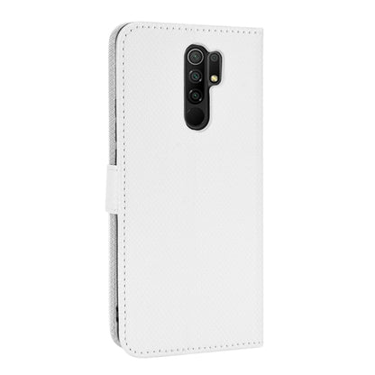 White diamond-texture leather wallet phone case with stitched edges