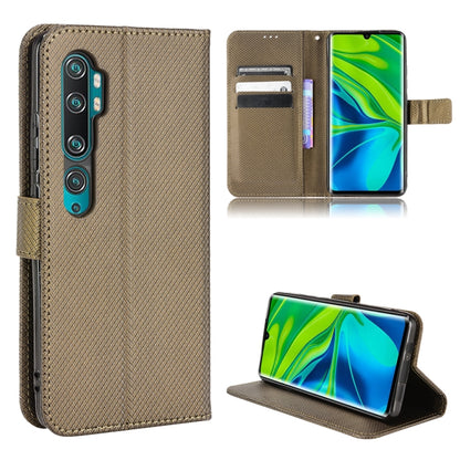 Diamond-texture leather folio phone case with card slots and stand, brown
