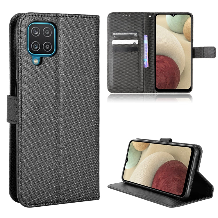 Dark gray diamond-texture leather folio case with flip cover and kickstand