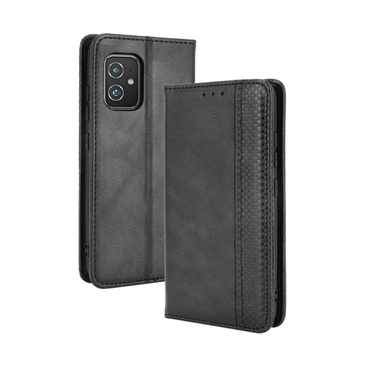 Black leather-style wallet phone case with magnetic closure and slim profile