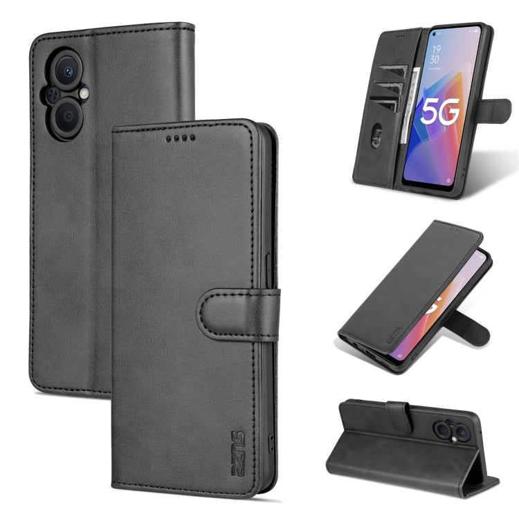 Dark gray calf-texture leather flip phone case with horizontal stand and camera cutouts.