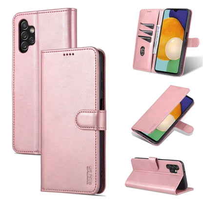 Pink leather flip phone case with horizontal stand; secure flap with stitched detailing.