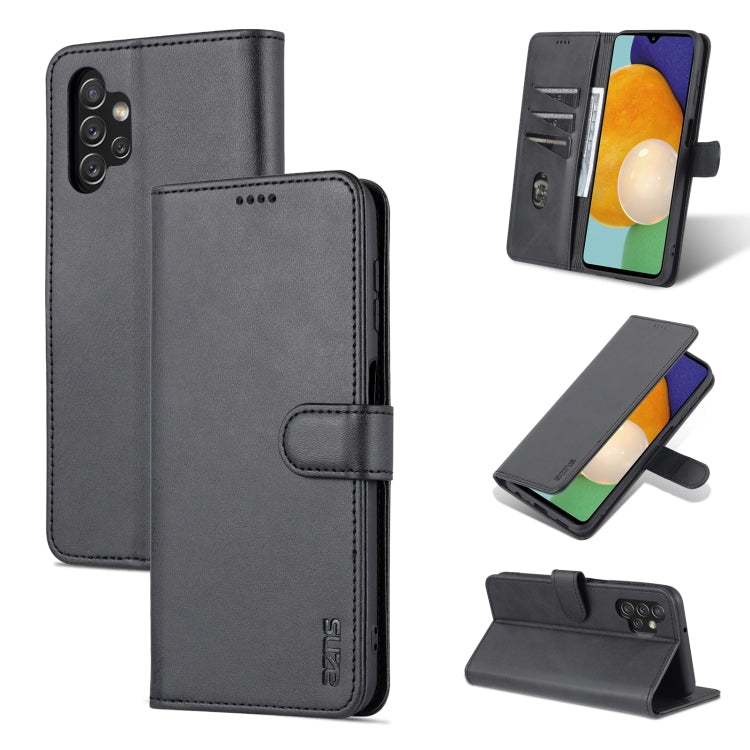 Black leather-style flip phone case with card slot, stand, and magnetic clasp