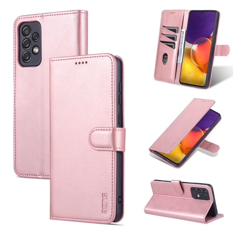 Rose pink leather phone wallet case with horizontal flip and magnetic stand