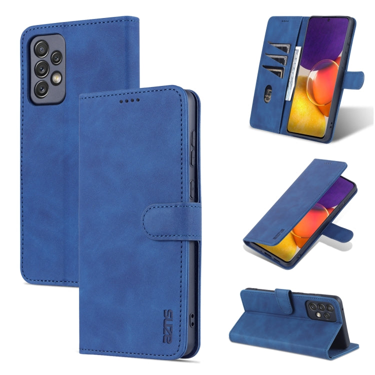 Royal blue leather phone wallet case with horizontal flip cover and stand holder