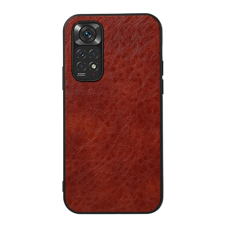 Crazy Horse leather phone case, brown, textured back with camera cutout and protected corners