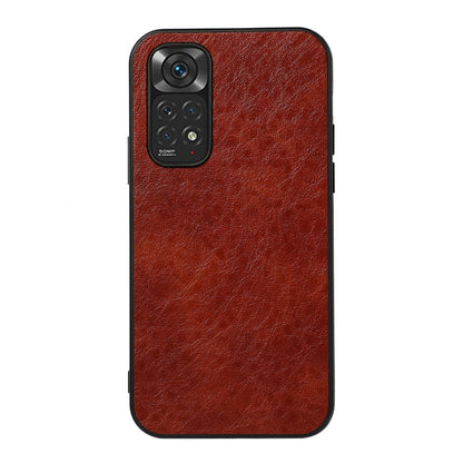 Crazy Horse leather phone case, brown, textured back with camera cutout and protected corners