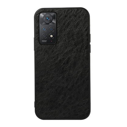 Crazy Horse leather phone case, black, textured finish with camera cutout and side openings