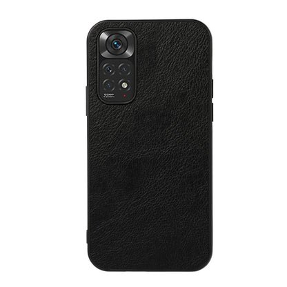 Black two-tone litchi-texture phone case with camera cutouts