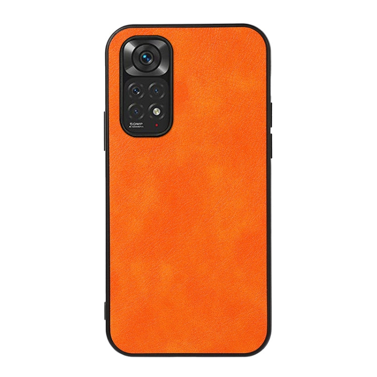 Orange two-tone litchi-texture phone case with camera cutouts