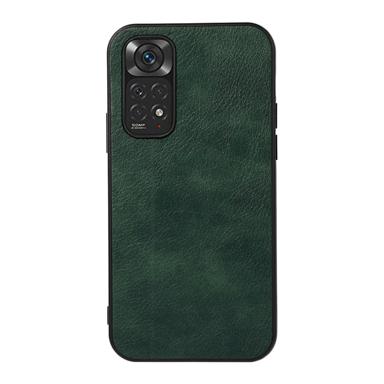 Green two-tone litchi-texture phone case with camera cutouts