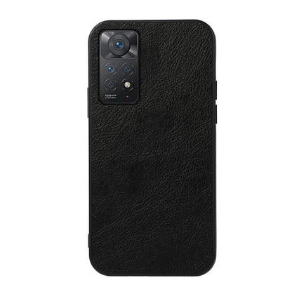 Black litchi-texture phone case with textured back and camera cutouts
