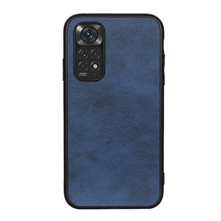 Textured shockproof phone case, blue with dual camera cutout and raised side edges