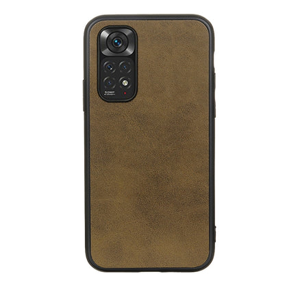 Textured shockproof phone case, brown with dual camera cutout and protective border