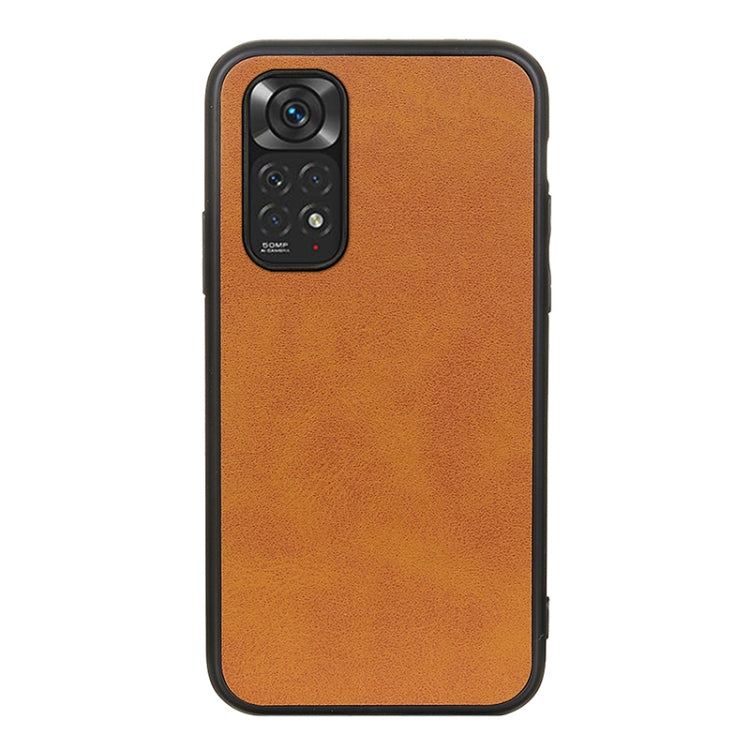 Textured shockproof phone case, orange/brown with dual camera cutout and raised edges